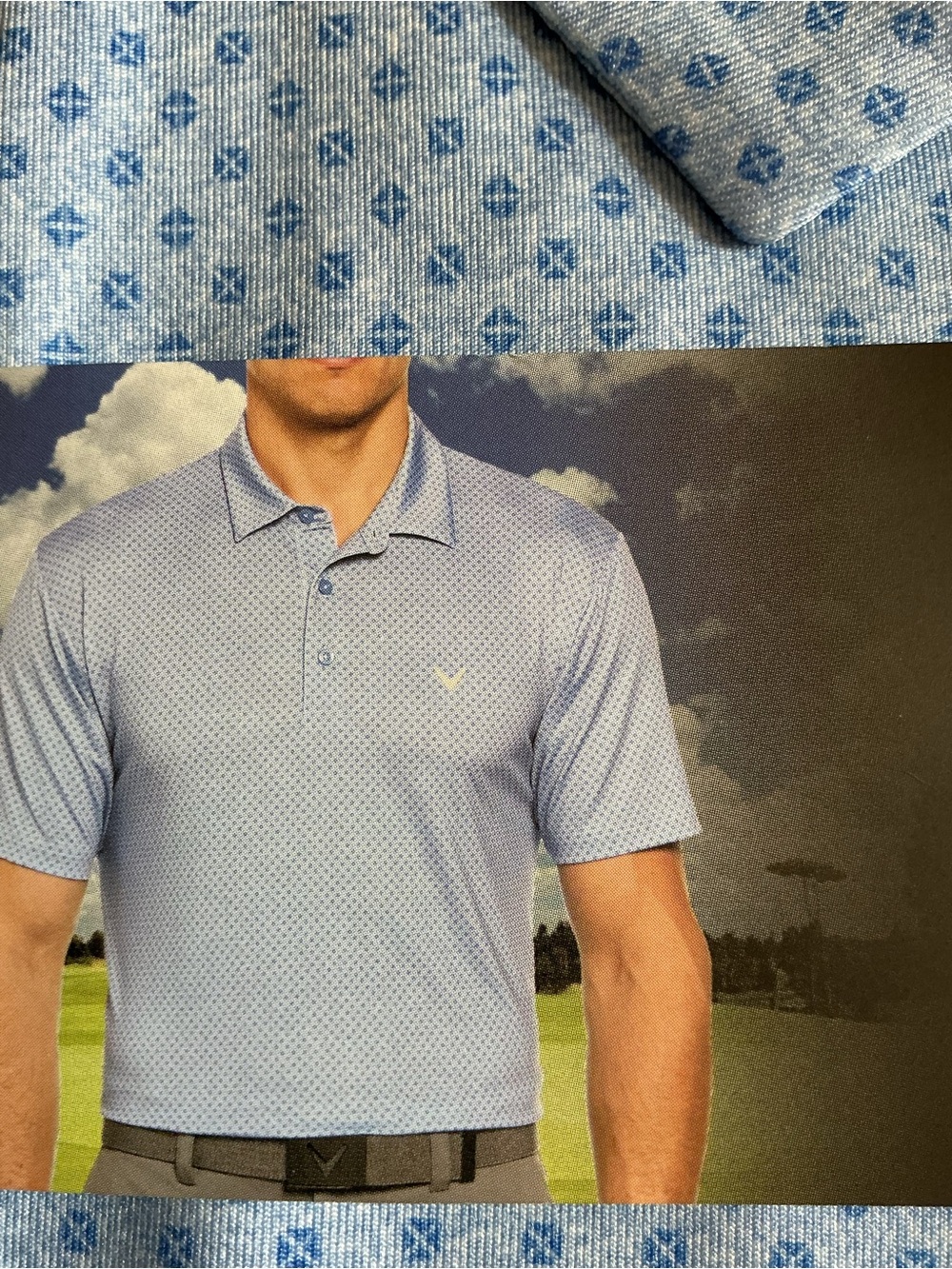 Callaway Light Blue Micro-Pattern Performance Polo - Picture 11 of 16